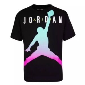 Jordan Air Jumpman Kids Black Graphic T-Shirt NWT